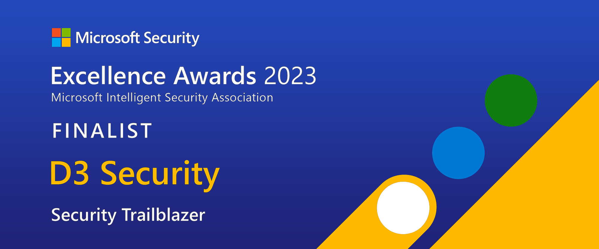 D3 Security Recognized as a Microsoft Security Excellence Awards Finalist for Security Trailblazer