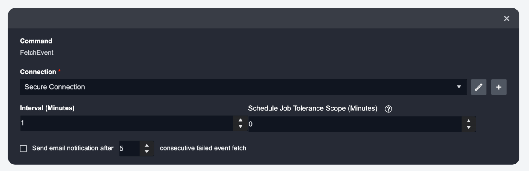 Screenshot of the new additional setting for schedule job tolerance in minutes in D3 Smart SOAR