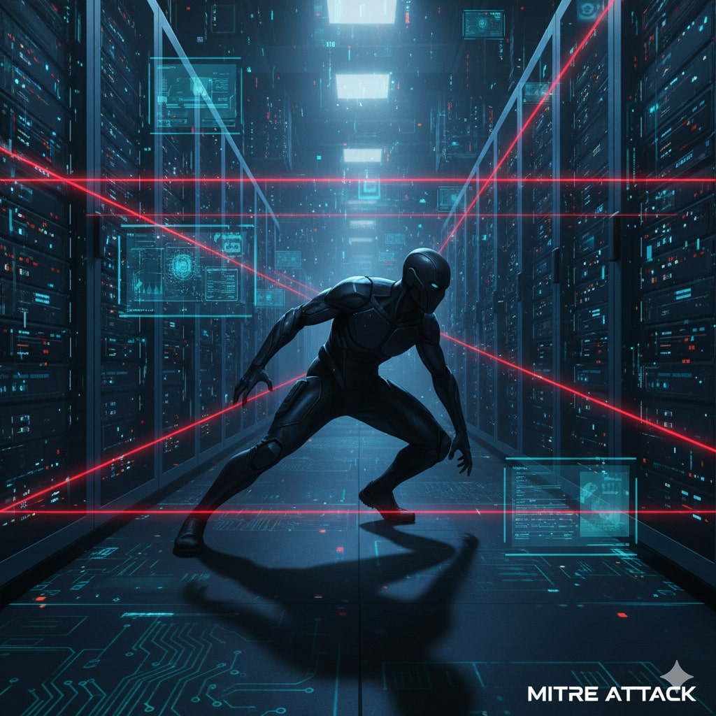 An AI-generated render illustrating the new MITRE ATT&CK Tactic - Stealth in version 18.