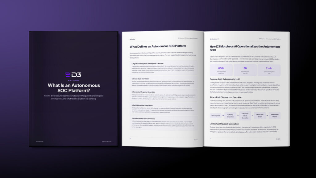 Whitepaper Preview: What Is an Autonomous SOC Platform? by D3 Security